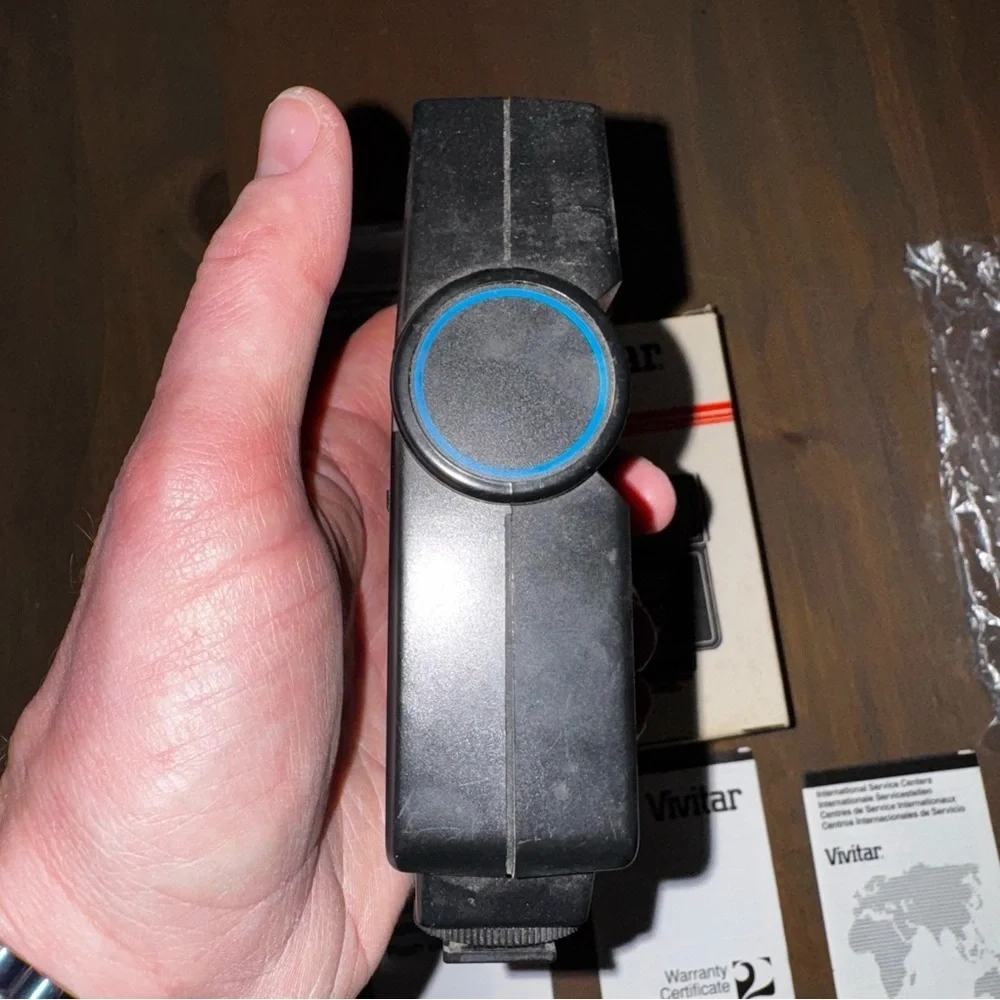 Vtg Vivitar Auto Thyristor 2800 Shoe Mount Flash Working W/ Filters, Box, Manual